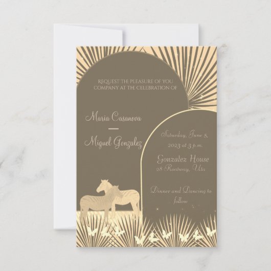 Hochzeitsfeier für Boho Pferde Liebe (Vorderseite)