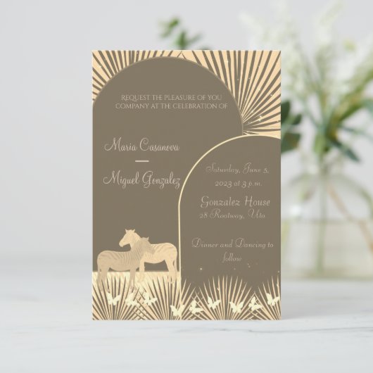 Hochzeitsfeier für Boho Pferde Liebe (Stehend Vorderseite)