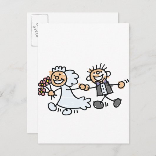 Hochzeitsfeier für Braut und Groom Ankündigungspostkarte (Vorne/Hinten)