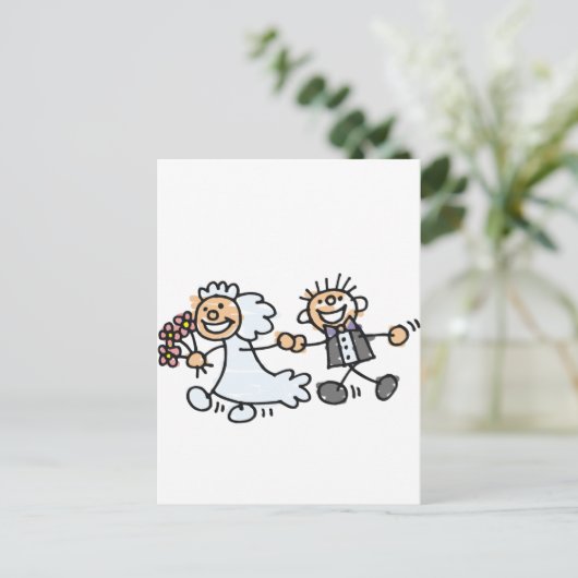 Hochzeitsfeier für Braut und Groom Ankündigungspostkarte (Stehend Vorderseite)