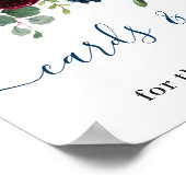 Hochzeitsfeier für Burgund Navy Blush Cards & Gift Poster (Ecke)