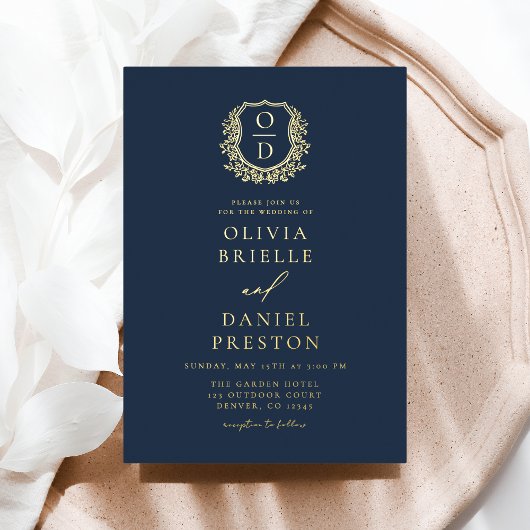 Hochzeitsfeier für das Blaue Wappen Folieneinladung