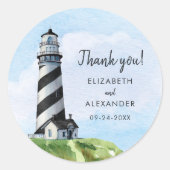 Hochzeitsfeier für das Leuchtturm Watercolor Viele Runder Aufkleber (Vorderseite)
