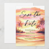 Hochzeitsfeier für den digitalen Strand Save The Date (Vorne/Hinten)
