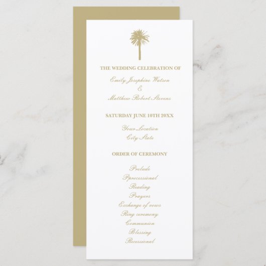 Hochzeitsfeier für den tropischen Sandstrand Programm (Vorne/Hinten)