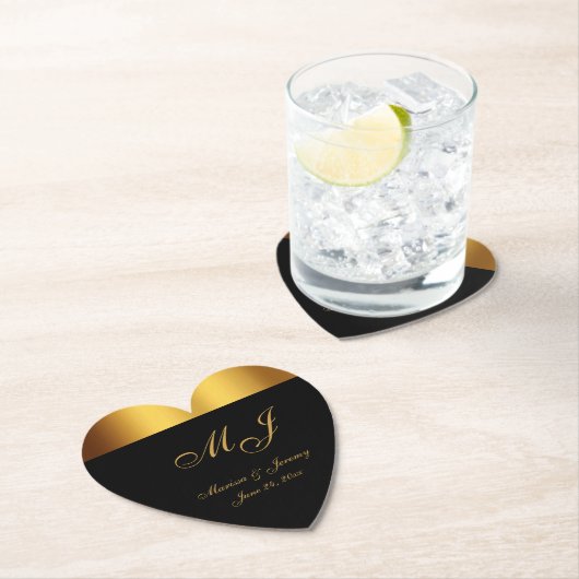 Hochzeitsfeier für die Black Gold Border Untersetzer (Vor Ort)