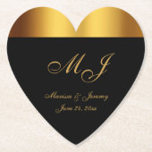 Hochzeitsfeier für die Black Gold Border Untersetzer (Vorderseite)