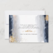 Hochzeitsfeier für die Marine und Gold - Flat Dank Dankeskarte (Rückseite)