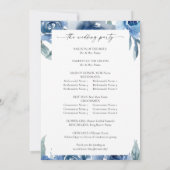 Hochzeitsfeier für Dusty Blue Floral Einladung (Rückseite)