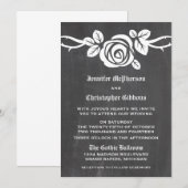 Hochzeitsfeier für Elfenbeinküche Rose Einladung (Vorne/Hinten)