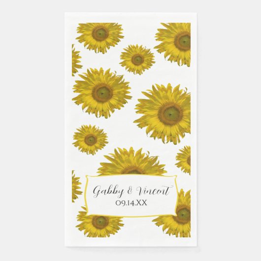Hochzeitsfeier für gelbe Sonnenblumen Serviette (Vorderseite)
