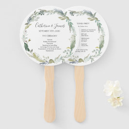 Hochzeitsfeier für Grüne Foliage Watercolor Fächer