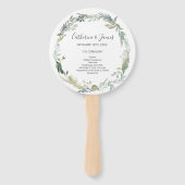 Hochzeitsfeier für Grüne Foliage Watercolor Fächer (Vorderseite)