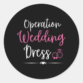 Hochzeitsfeier für Hochzeitskleid-Junggeselinnen-A Runder Aufkleber