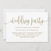 Hochzeitsfeier für Hübsche Kalligrafie mit Gold un Einladung (Vorderseite)