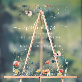 Hochzeitsfeier für lebendige Wildblumen Acrylschild