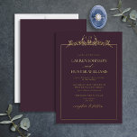 Hochzeitsfeier für Lila Blumenbrille Folieneinladung<br><div class="desc">Die Einladung zur Hochzeitsfeier für die Lila Blumenstrauß-Monogramm-Goldplatte! Dieses moderne Hochzeitsladen besticht durch eine wunderschöne, handgezeichnete, blumenlinienförmige Monografie mit handgeschriebenen Schriftzeichen für eine einzigartige und elegante Touch. Ideal für alle Frühlings- und Sommerschulen, wird diese Einladung Ihre Gäste begeistern. Das elegante und schlichte Design ist ideal für Paare, die ein elegantes...</div>