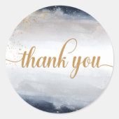 Hochzeitsfeier für Marine und Gold Runder Aufkleber (Vorderseite)