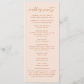 Hochzeitsfeier für moderne Boho-Flora Programm (Rückseite)