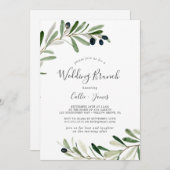 Hochzeitsfeier für moderne Olivenzweige Einladung (Vorne/Hinten)