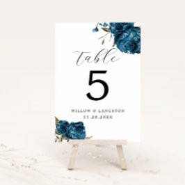 Hochzeitsfeier für Navy Blue Peony Blume Tischnumm Tischnummer