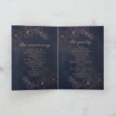 Hochzeitsfeier für Navy Blue & Rose Gold Foil Programm (Innenseite)