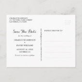 Hochzeitsfeier für Navy Blue Sunflower - Foto Save Ankündigungspostkarte (Rückseite)