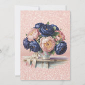 Hochzeitsfeier für Navy Blue und Rose Einladung (Rückseite)