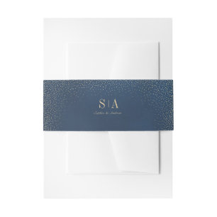 Hochzeitsfeier für Navy & Gold Glitzer Einladungsbanderole