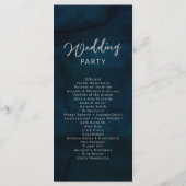 Hochzeitsfeier für Navy Luster Dark Blue Watercolo Programm (Rückseite)