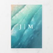 Hochzeitsfeier für Ocean Beach Dreifach Gefaltete Karte (Cover)