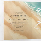 Hochzeitsfeier für Ocean Beach Dreifach Gefaltete Karte (Innen Erste Seite)