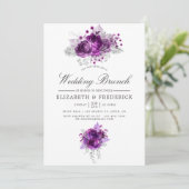 Hochzeitsfeier für Pflaumen und Navy Ankündigung (Stehend Vorderseite)