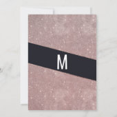 Hochzeitsfeier für Rose Gold Glitzer Einladung (Rückseite)