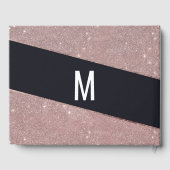 Hochzeitsfeier für Rose Gold Glitzer Gästebuch (Rückseite)