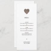 Hochzeitsfeier für Rustikales Holz Menükarte (Vorne/Hinten)