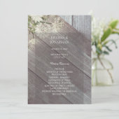 Hochzeitsfeier für Rustikales Holz V4 Einladung (Stehend Vorderseite)