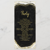 Hochzeitsfeier für Schwarz-weiß- und Goldgeode Programm (Rückseite)