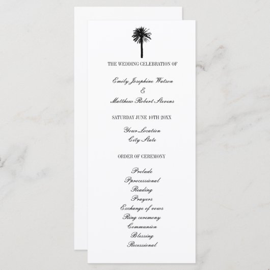 Hochzeitsfeier für Schwarzweiß Programm (Vorne/Hinten)