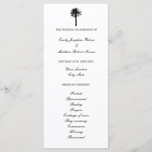 Hochzeitsfeier für Schwarzweiß Programm (Vorderseite)