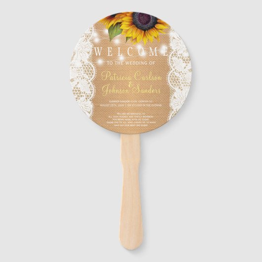 Hochzeitsfeier für Sonnenblumen Fächer (Vorderseite)
