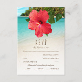 Hochzeitsfeier für tropische Hibiskus RSVP Karte