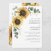 Hochzeitsfeier für Wasserfarben und Eukalyptus Einladung (Vorne/Hinten)
