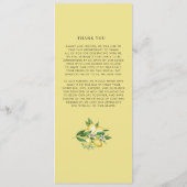 Hochzeitsfeier für Wasserfarben und Zitronen Programm (Rückseite)