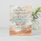 Hochzeitsfeier für Western der Wasserfarbe Einladung (Stehend Vorderseite)