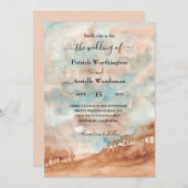 Hochzeitsfeier für Western der Wasserfarbe Einladung (Vorne/Hinten)