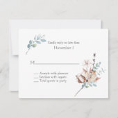 Hochzeitsfeier für Winterblumen und Foliage Einladung (Vorderseite)