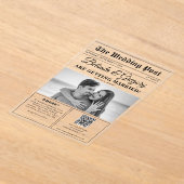 Hochzeitsfeier für Zeitungen - Schwarz-Weiß-Foto Acryleinladungen (Ablage )