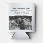 Hochzeitsfeier für Zeitungen - Schwarz-Weiß-Foto Dosenkühler (Vorderseite)