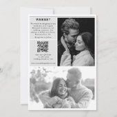 Hochzeitsfeier für Zeitungen - Schwarz-Weiß-Foto Einladung (Rückseite)